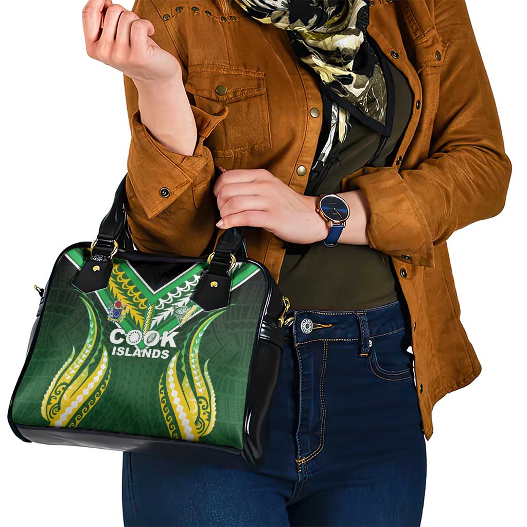 Cook Islands Rugby Shoulder Handbag Unique Style Green Version LT05 - Polynesian Pride