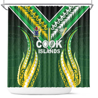Cook Islands Rugby Shower Curtain Unique Style Green Version LT05 Green - Polynesian Pride
