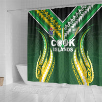 Cook Islands Rugby Shower Curtain Unique Style Green Version LT05 - Polynesian Pride