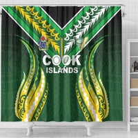 Cook Islands Rugby Shower Curtain Unique Style Green Version LT05 - Polynesian Pride