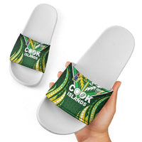 Cook Islands Rugby Slide Sandals Unique Style Green Version LT05 - Polynesian Pride