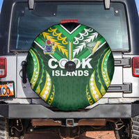 Cook Islands Rugby Spare Tire Cover Unique Style Green Version LT05 Green - Polynesian Pride