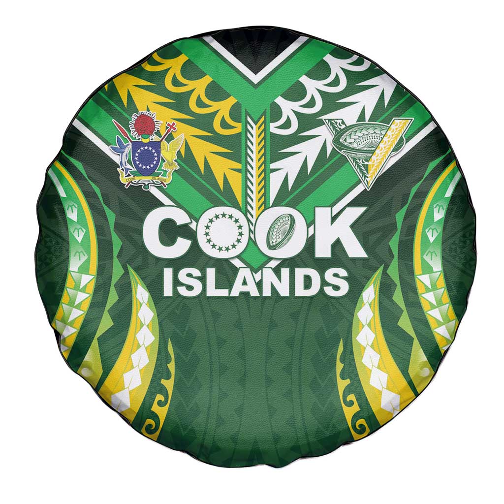 Cook Islands Rugby Spare Tire Cover Unique Style Green Version LT05 - Polynesian Pride