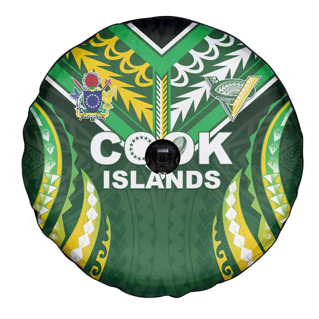 Cook Islands Rugby Spare Tire Cover Unique Style Green Version LT05 - Polynesian Pride