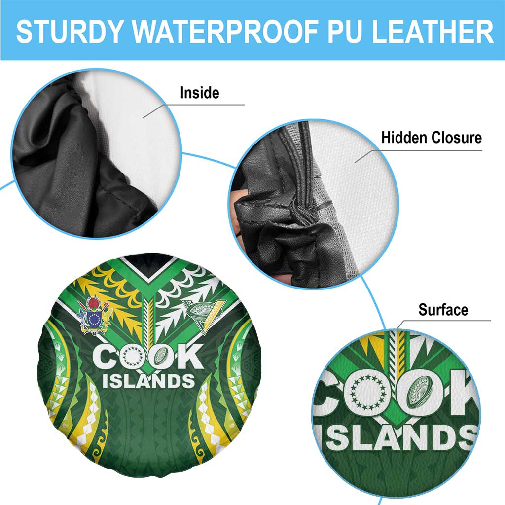 Cook Islands Rugby Spare Tire Cover Unique Style Green Version LT05 - Polynesian Pride