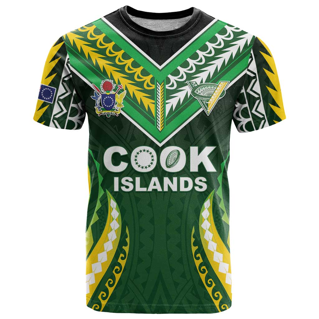 Custom Cook Islands Rugby T Shirt Unique Style Green Version LT05 Green - Polynesian Pride