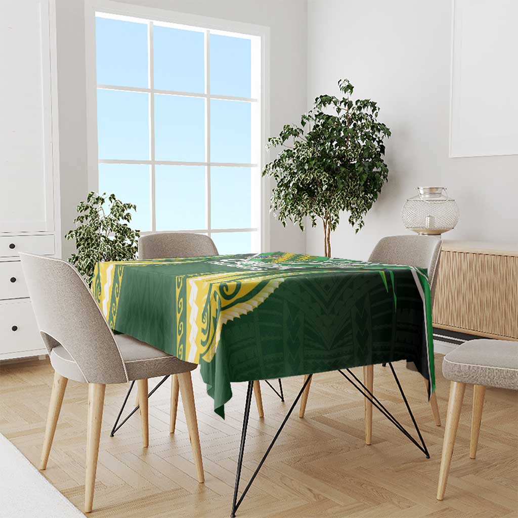 Cook Islands Rugby Tablecloth Unique Style Green Version LT05 - Polynesian Pride