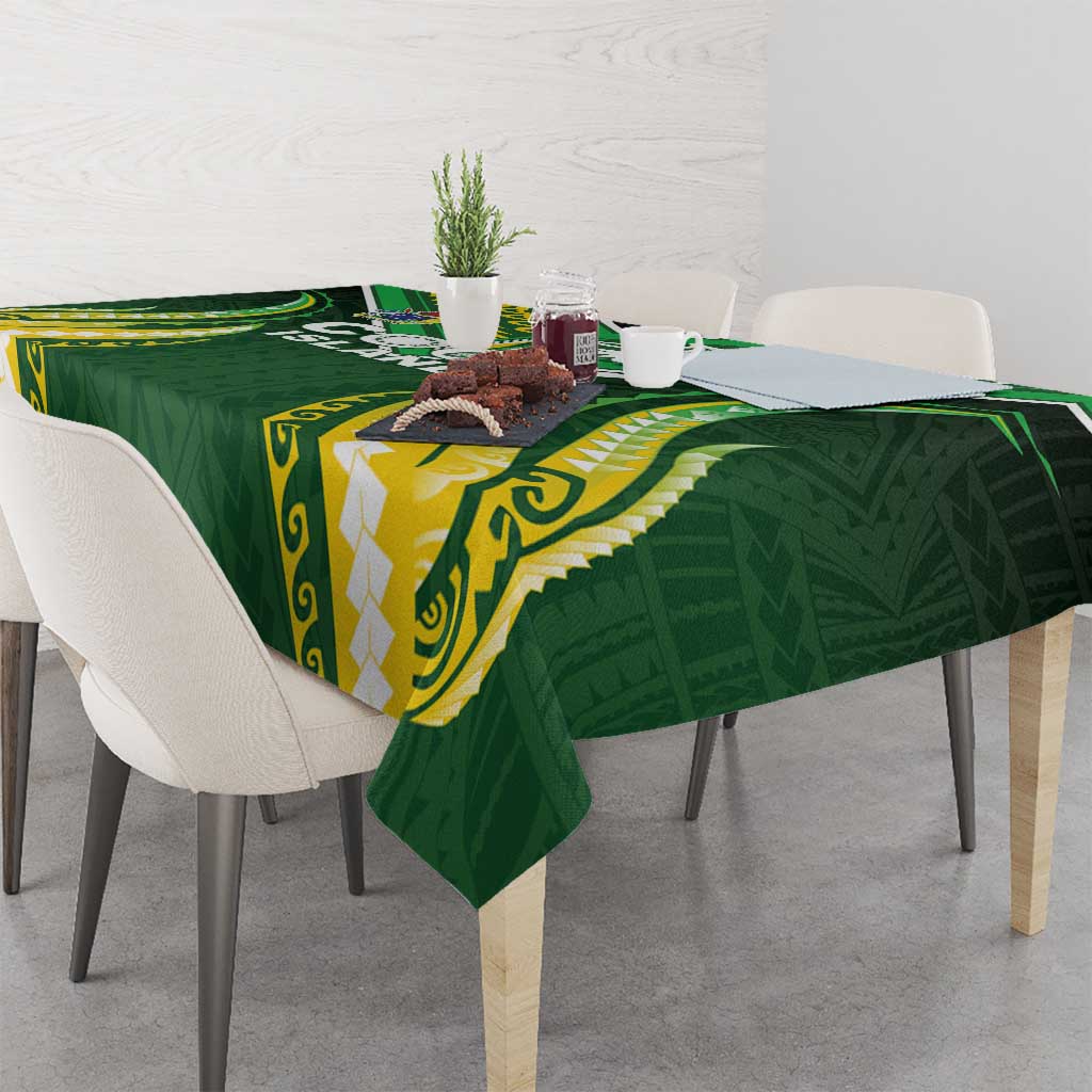 Cook Islands Rugby Tablecloth Unique Style Green Version LT05 - Polynesian Pride