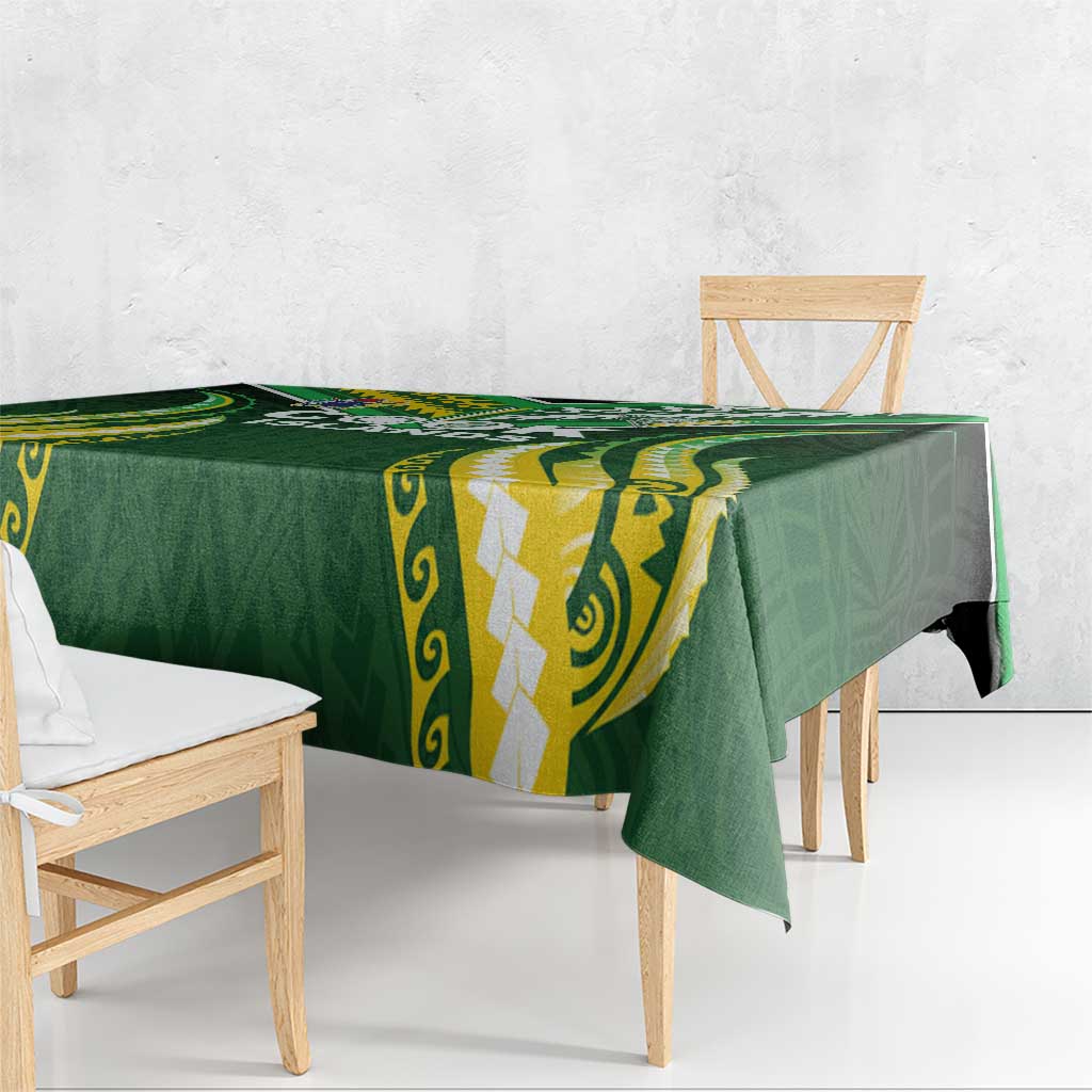 Cook Islands Rugby Tablecloth Unique Style Green Version LT05 - Polynesian Pride