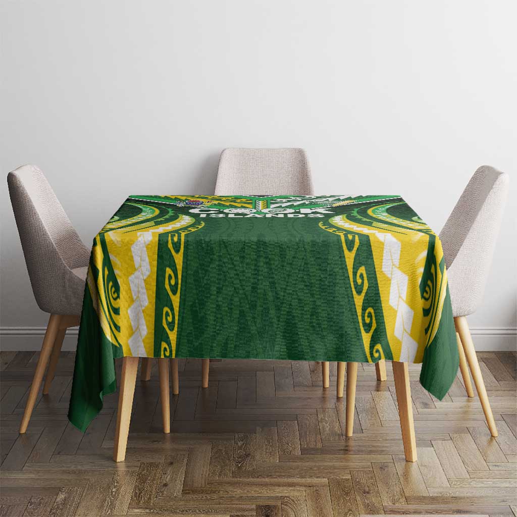 Cook Islands Rugby Tablecloth Unique Style Green Version LT05 - Polynesian Pride