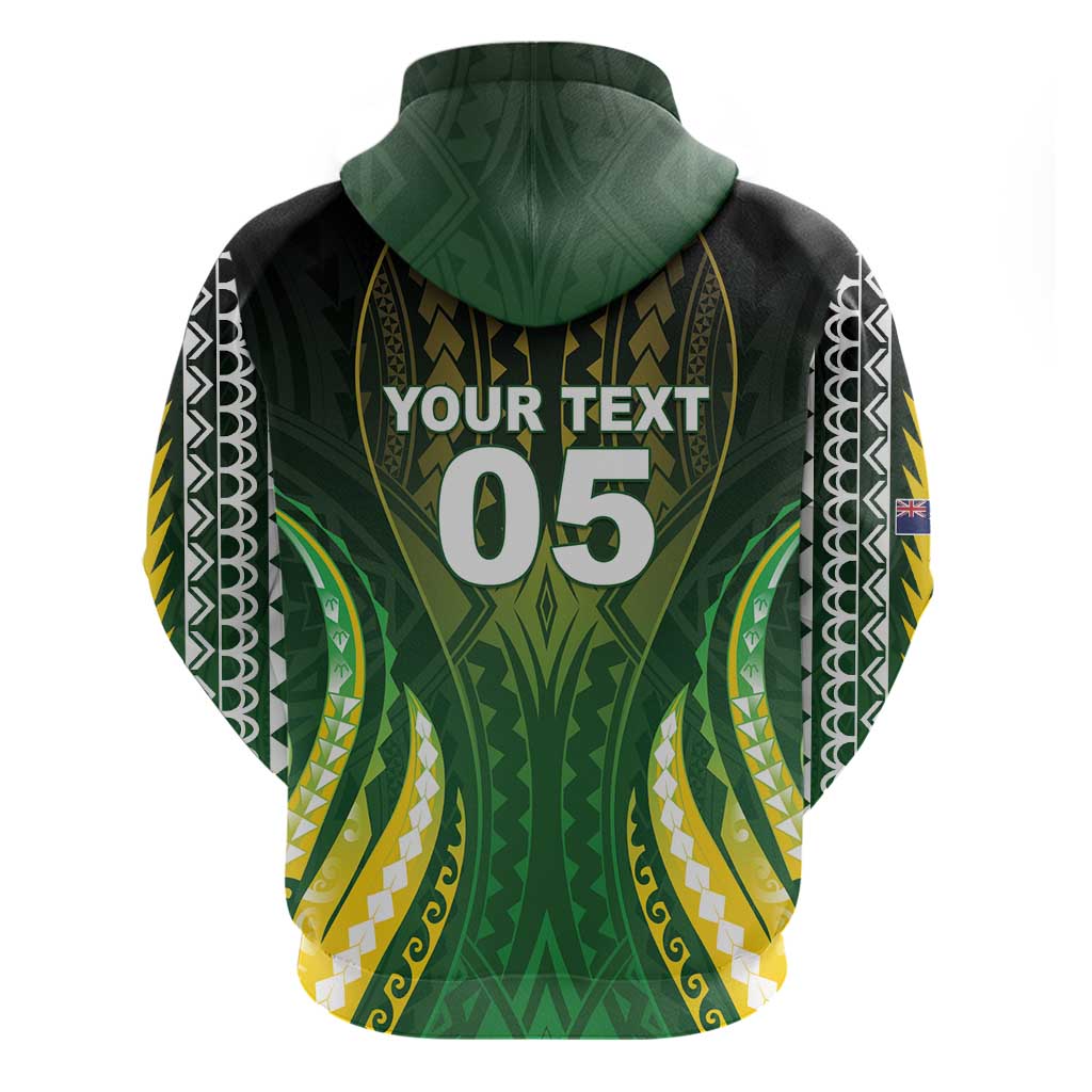 Custom Cook Islands Rugby Zip Hoodie Unique Style Green Version LT05 - Polynesian Pride