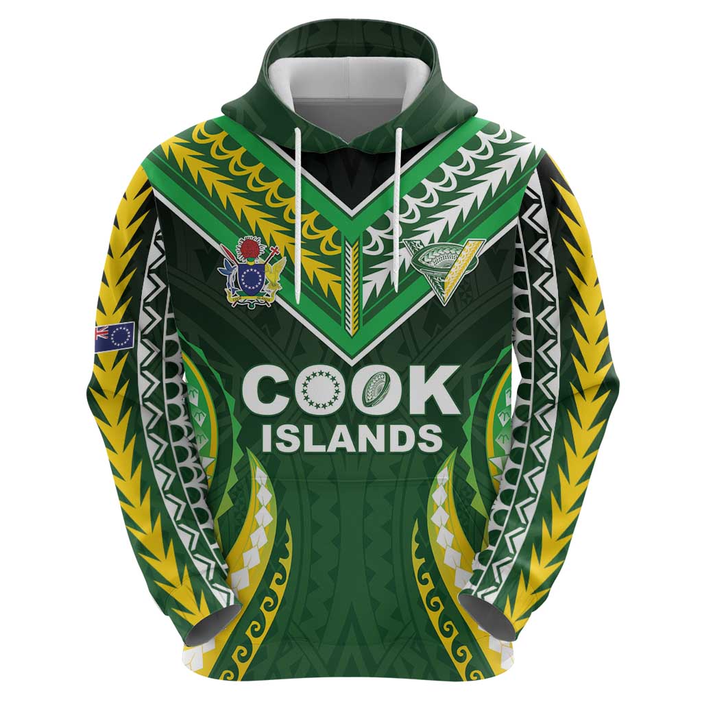 Custom Cook Islands Rugby Zip Hoodie Unique Style Green Version LT05 - Polynesian Pride