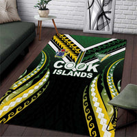 Cook Islands Rugby Area Rug Unique Style Black Version LT05 Black - Polynesian Pride