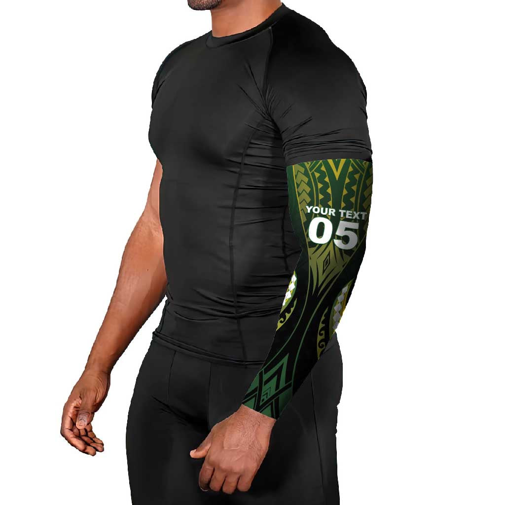 Custom Cook Islands Rugby Arm Sleeves Unique Style Black Version LT05 - Polynesian Pride