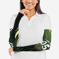 Custom Cook Islands Rugby Arm Sleeves Unique Style Black Version LT05 - Polynesian Pride