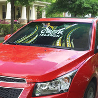 Cook Islands Rugby Auto Sun Shade Unique Style Black Version LT05 - Polynesian Pride