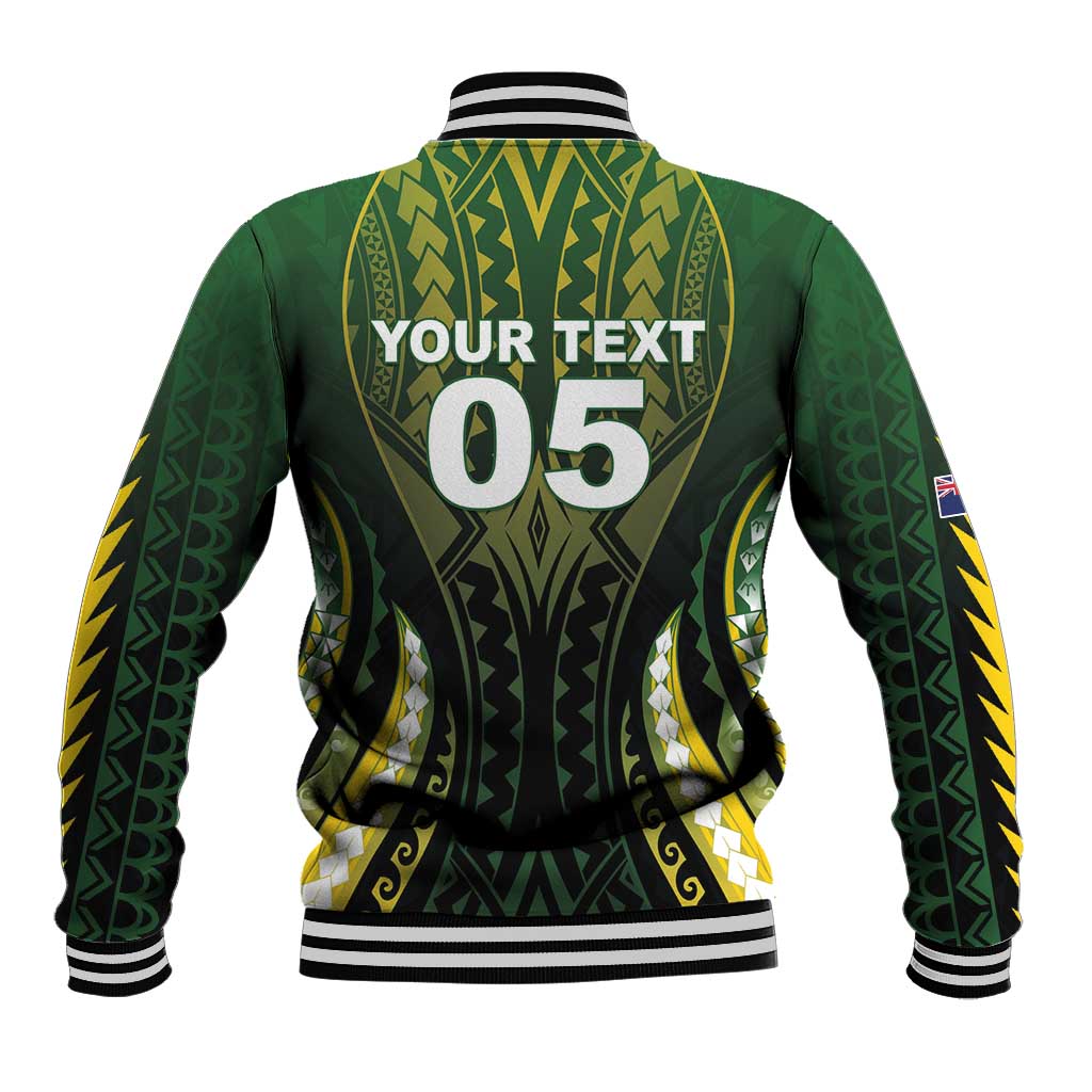 Custom Cook Islands Rugby Baseball Jacket Unique Style Black Version LT05 - Polynesian Pride