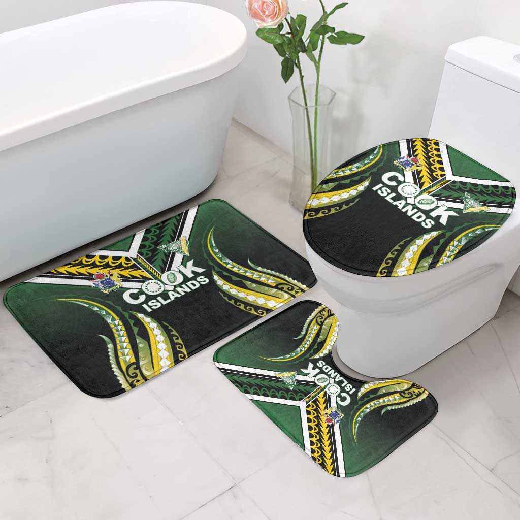 Cook Islands Rugby Bathroom Set Unique Style Black Version LT05 - Polynesian Pride