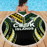 Cook Islands Rugby Beach Blanket Unique Style Black Version LT05 - Polynesian Pride