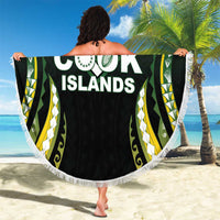 Cook Islands Rugby Beach Blanket Unique Style Black Version LT05 - Polynesian Pride