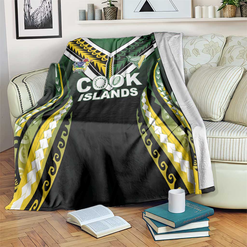 Cook Islands Rugby Blanket Unique Style Black Version LT05 Black - Polynesian Pride