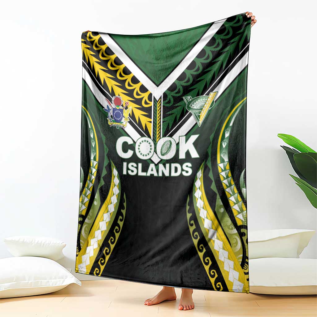 Cook Islands Rugby Blanket Unique Style Black Version LT05 - Polynesian Pride