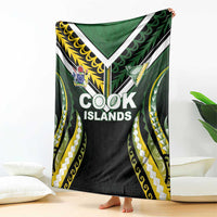 Cook Islands Rugby Blanket Unique Style Black Version LT05 - Polynesian Pride