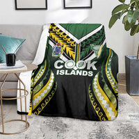 Cook Islands Rugby Blanket Unique Style Black Version LT05 - Polynesian Pride