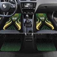 Custom Cook Islands Rugby Car Mats Unique Style Black Version LT05 Set 4pcs Black - Polynesian Pride