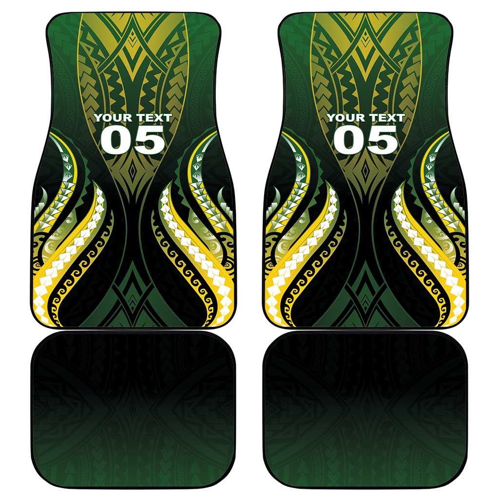 Custom Cook Islands Rugby Car Mats Unique Style Black Version LT05 - Polynesian Pride