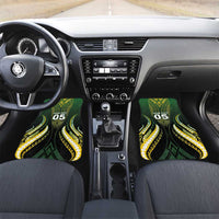 Custom Cook Islands Rugby Car Mats Unique Style Black Version LT05 Set 2pcs - Front Black - Polynesian Pride