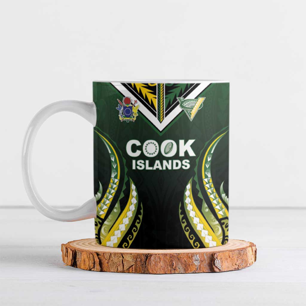 Custom Cook Islands Rugby Ceramic Mug Unique Style Black Version LT05 Black - Polynesian Pride