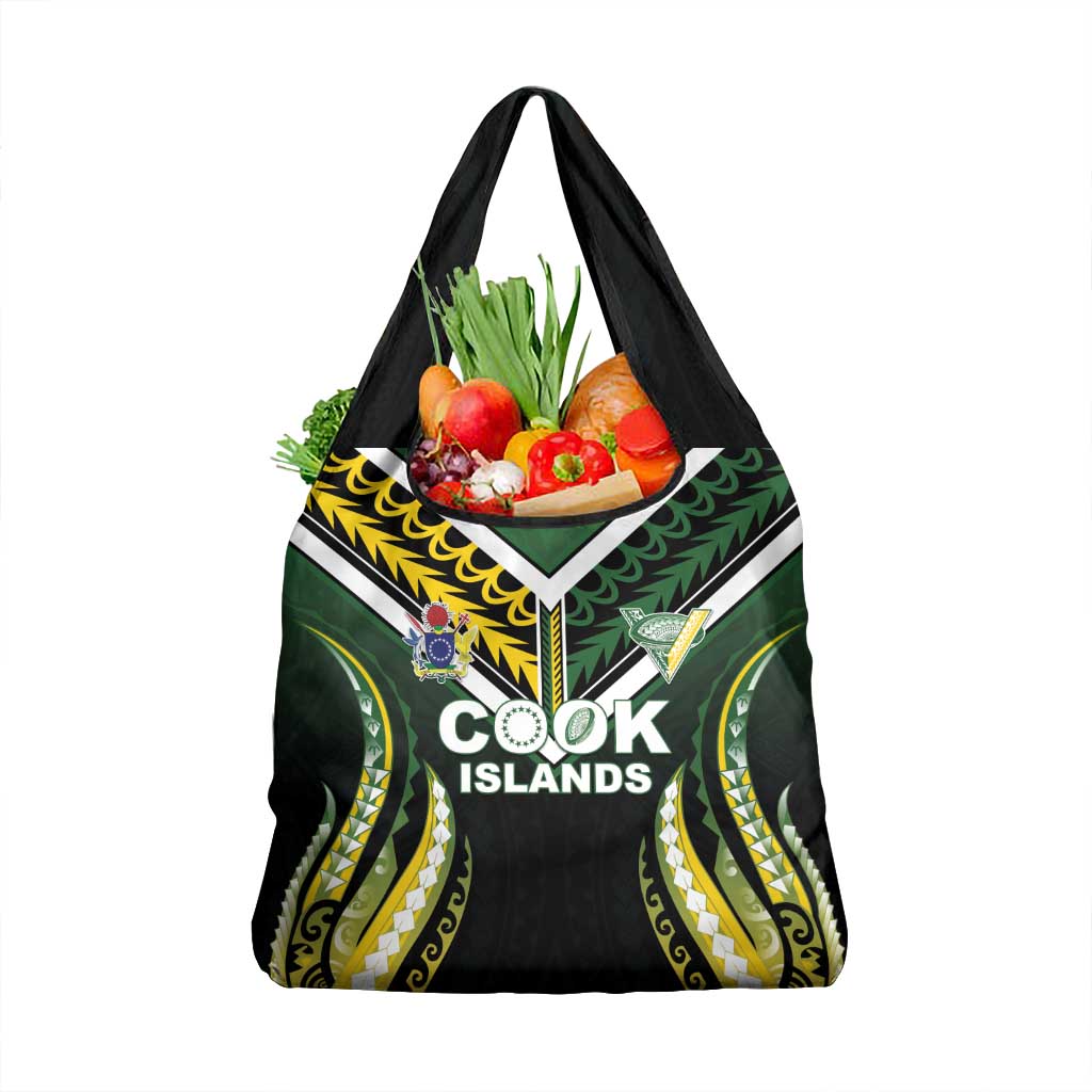 Cook Islands Rugby Grocery Bag Unique Style Black Version LT05 1-pack One Size Black - Polynesian Pride