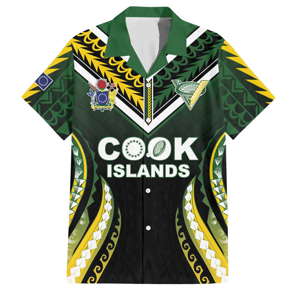 Custom Cook Islands Rugby Hawaiian Shirt Unique Style Black Version LT05 Black - Polynesian Pride