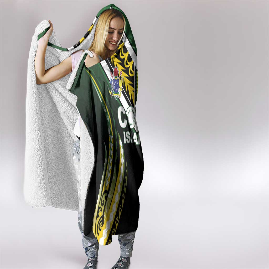 Cook Islands Rugby Hooded Blanket Unique Style Black Version LT05 - Polynesian Pride