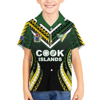 Custom Cook Islands Rugby Kid Hawaiian Shirt Unique Style Black Version LT05 Kid Black - Polynesian Pride