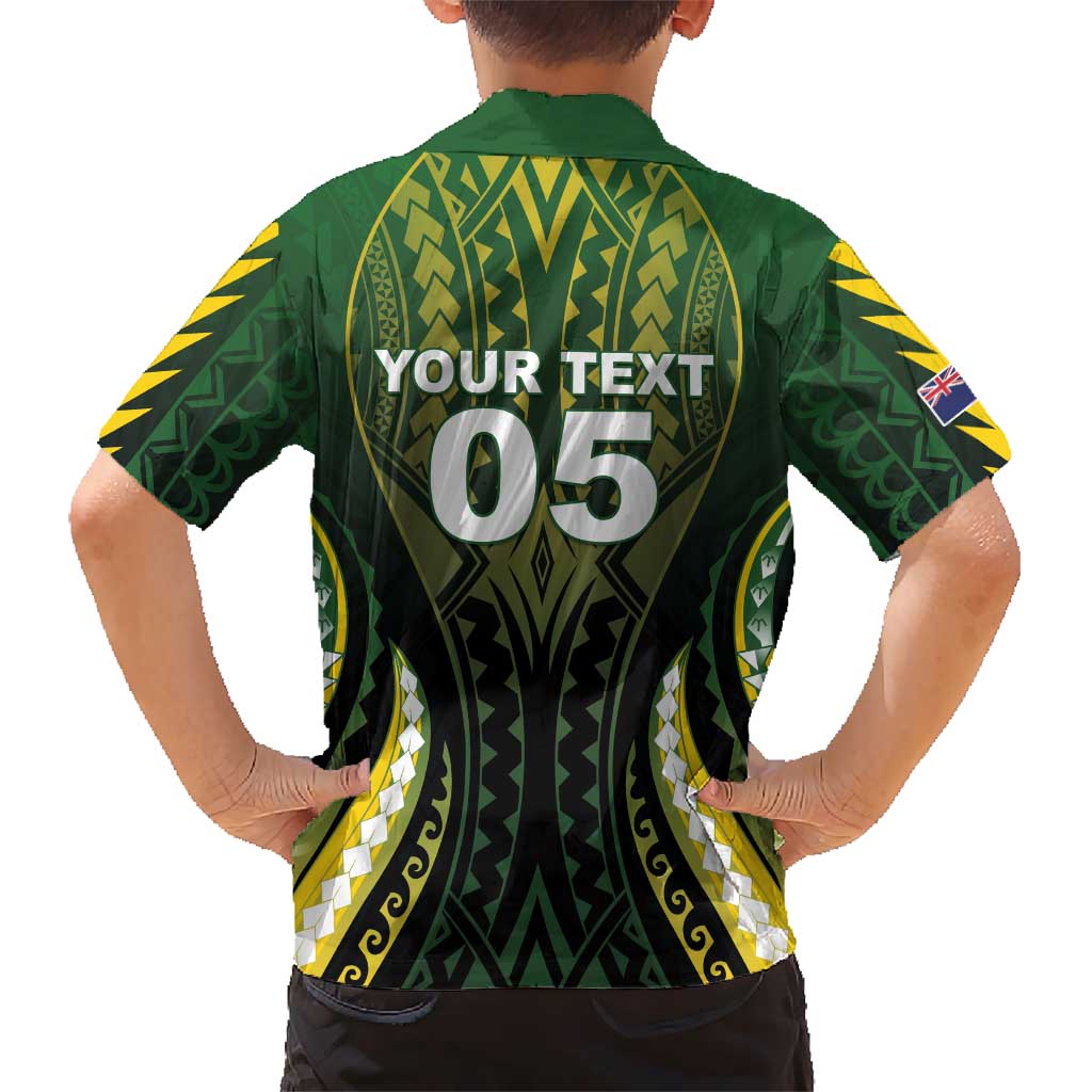Custom Cook Islands Rugby Kid Hawaiian Shirt Unique Style Black Version LT05 - Polynesian Pride