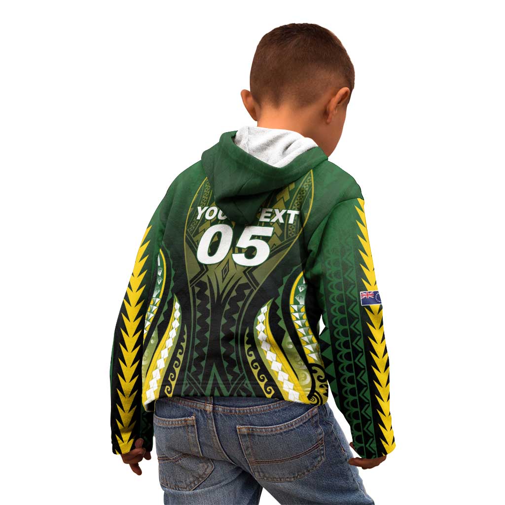 Custom Cook Islands Rugby Kid Hoodie Unique Style Black Version LT05 - Polynesian Pride