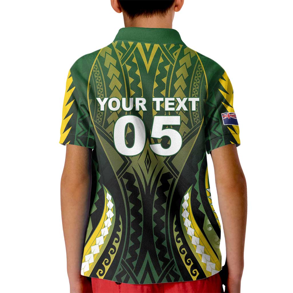 Custom Cook Islands Rugby Kid Polo Shirt Unique Style Black Version LT05 - Polynesian Pride