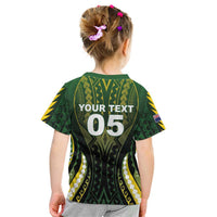 Custom Cook Islands Rugby Kid T Shirt Unique Style Black Version LT05 - Polynesian Pride