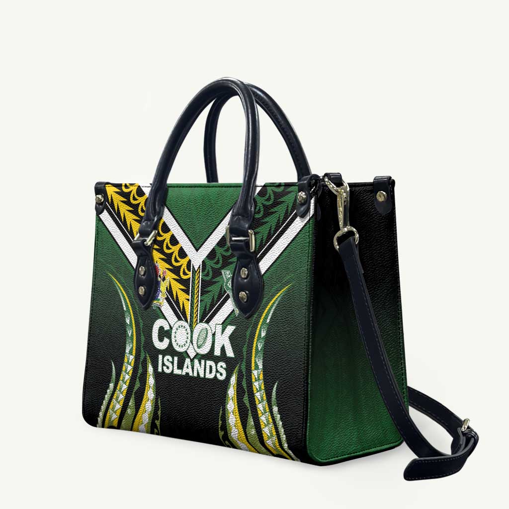 Cook Islands Rugby Leather Bag Unique Style Black Version LT05 Black - Polynesian Pride