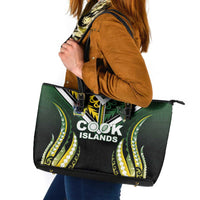 Cook Islands Rugby Leather Tote Bag Unique Style Black Version LT05 Black - Polynesian Pride