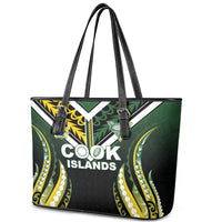 Cook Islands Rugby Leather Tote Bag Unique Style Black Version LT05 - Polynesian Pride