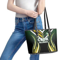 Cook Islands Rugby Leather Tote Bag Unique Style Black Version LT05 - Polynesian Pride