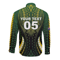 Custom Cook Islands Rugby Long Sleeve Button Shirt Unique Style Black Version LT05 - Polynesian Pride