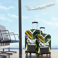 Cook Islands Rugby Luggage Cover Unique Style Black Version LT05 - Polynesian Pride