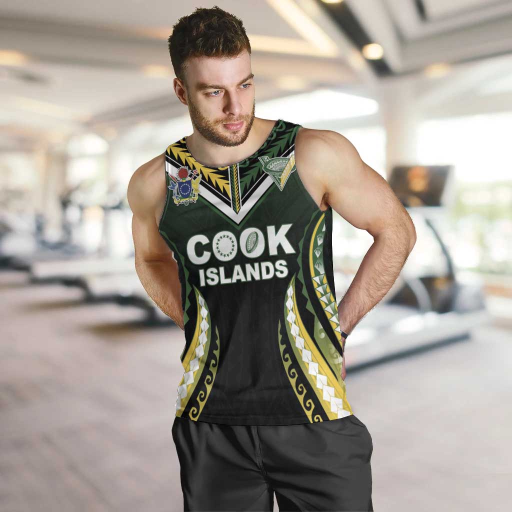 Custom Cook Islands Rugby Men Tank Top Unique Style Black Version LT05 Black - Polynesian Pride