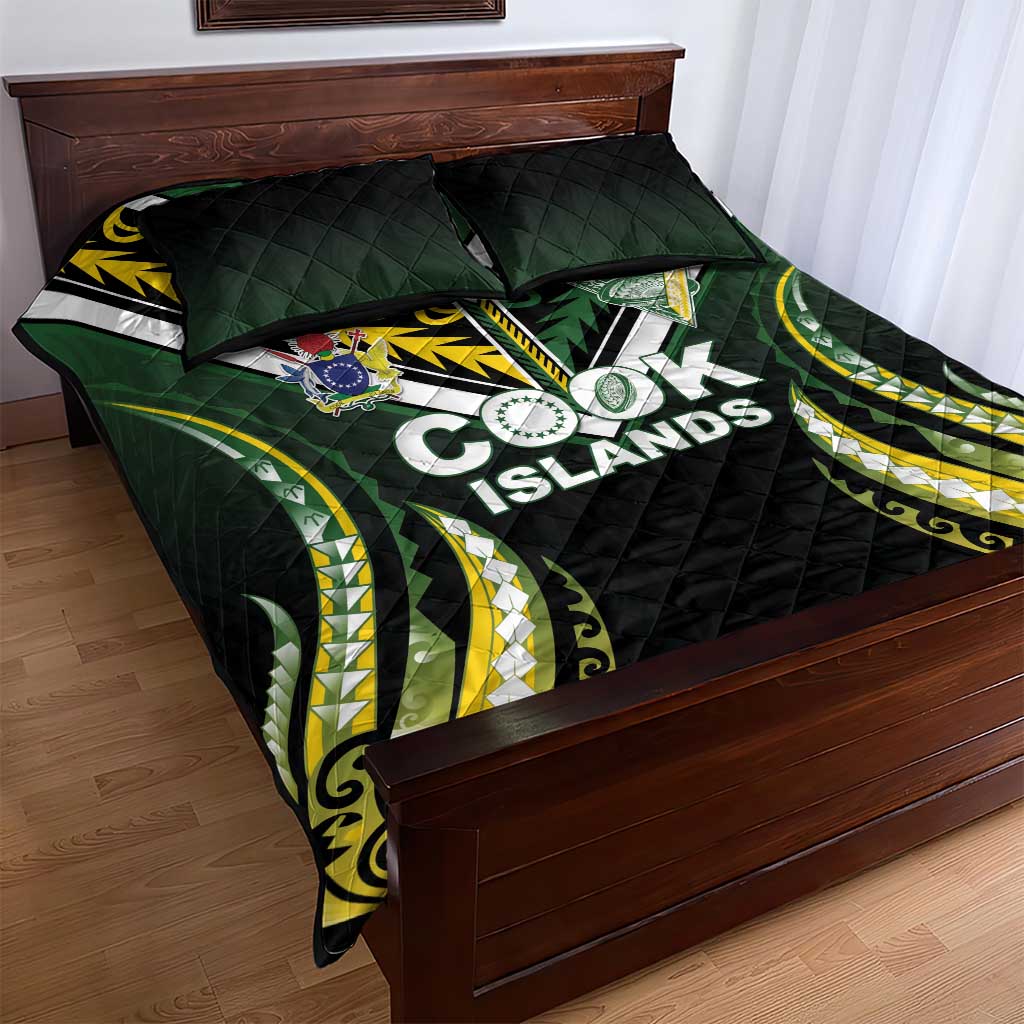 Cook Islands Rugby Quilt Bed Set Unique Style Black Version LT05 - Polynesian Pride