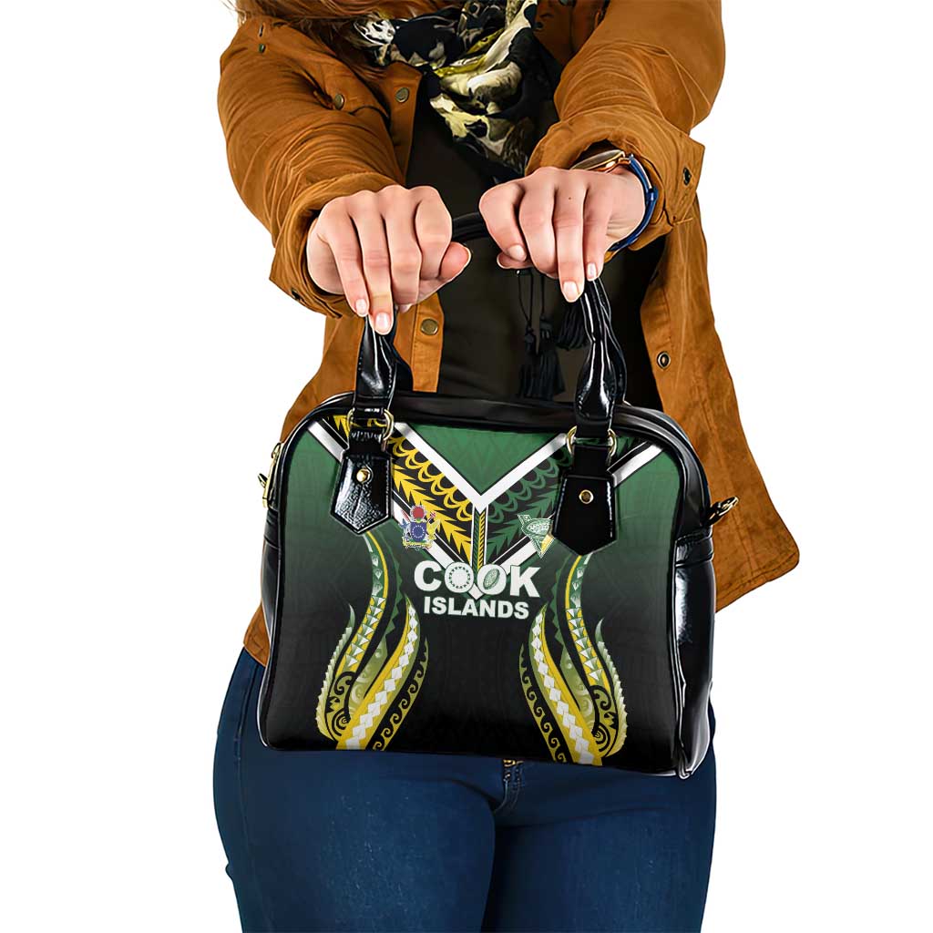 Cook Islands Rugby Shoulder Handbag Unique Style Black Version LT05 One Size Black - Polynesian Pride