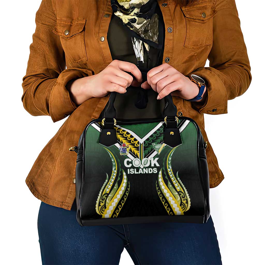 Cook Islands Rugby Shoulder Handbag Unique Style Black Version LT05 - Polynesian Pride